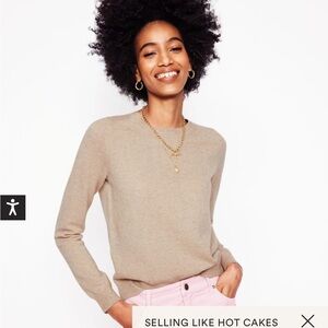 Boden Eva Cashmere Crew Neck Jumper small Chinchilla Melange NWT